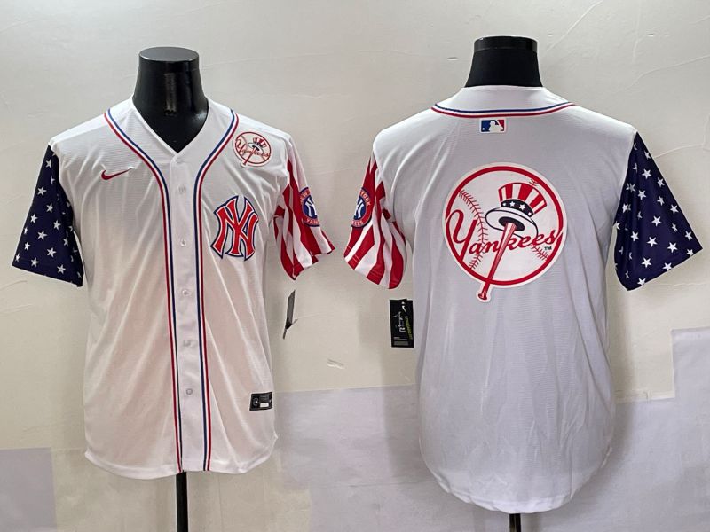 Men New York Yankees Blank White a generation of national flags Jointly Name 2025 Nike MLB Jersey style 38->new york yankees->MLB Jersey